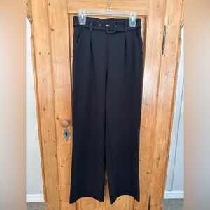 Fashion Nova Black Dressy Trousers w/Belt Size Small Sexy CEO Business Casual